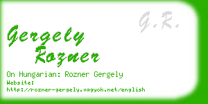 gergely rozner business card